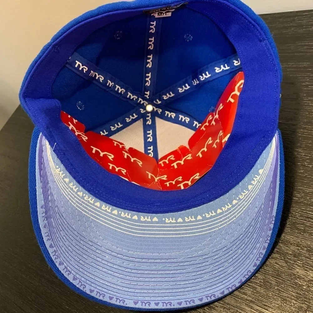 TYR LOGO Royal blue flex fit hat M/L - Picture 6 of 9